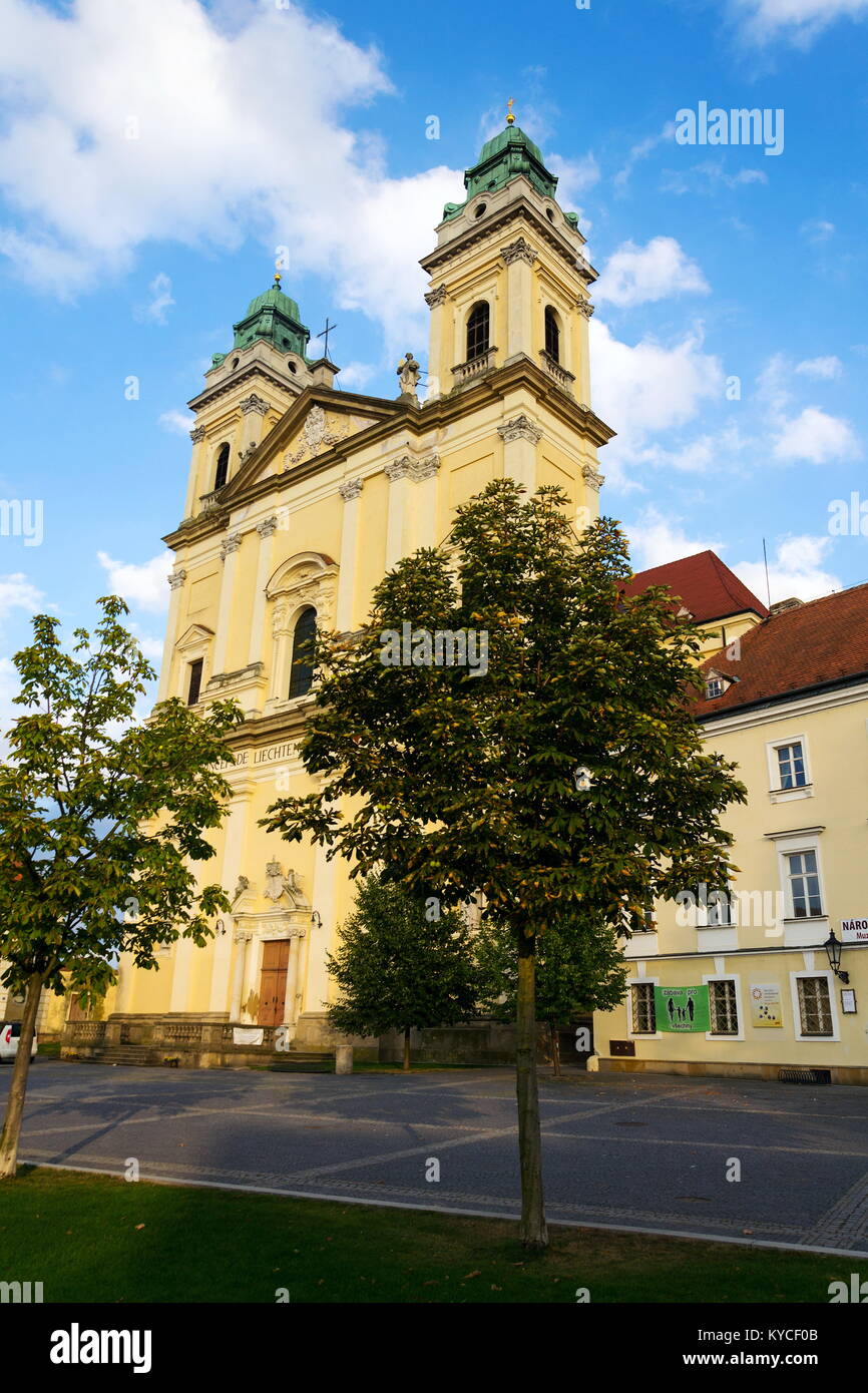 Baroque church of Virgin Mary Assumption in Valtice, Moravia, Czechia Stock Photo