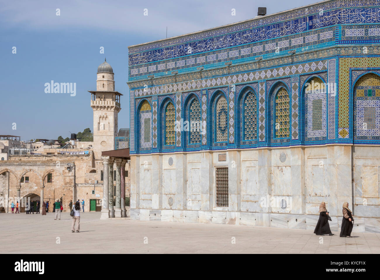 Buildings and part of the facade of the Temple of the Dome, in the esplanade of the mosques, Jerusalem, Israel Stock Photo