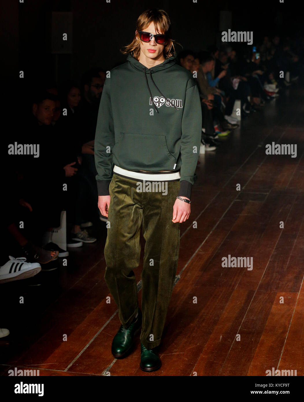British fashion brand Ben Sherman presenting new collection at London Fashion Week Mens AW18 catwalk with Henry Holland Stock Photo
