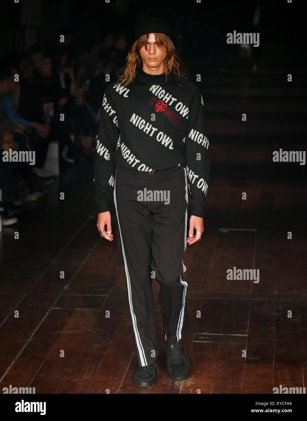 British fashion brand Ben Sherman presenting new collection at London  Fashion Week Mens AW18 catwalk with Henry Holland Stock Photo - Alamy