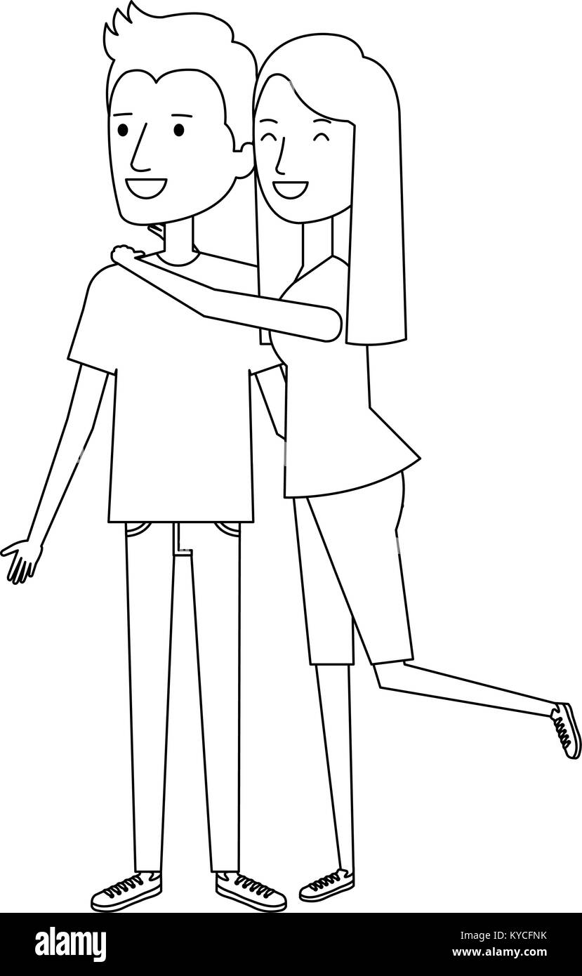 couple in love embraced vector illustration design Stock Vector Image ...
