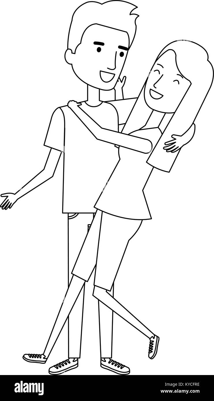 couple in love embraced vector illustration design Stock Vector Image ...