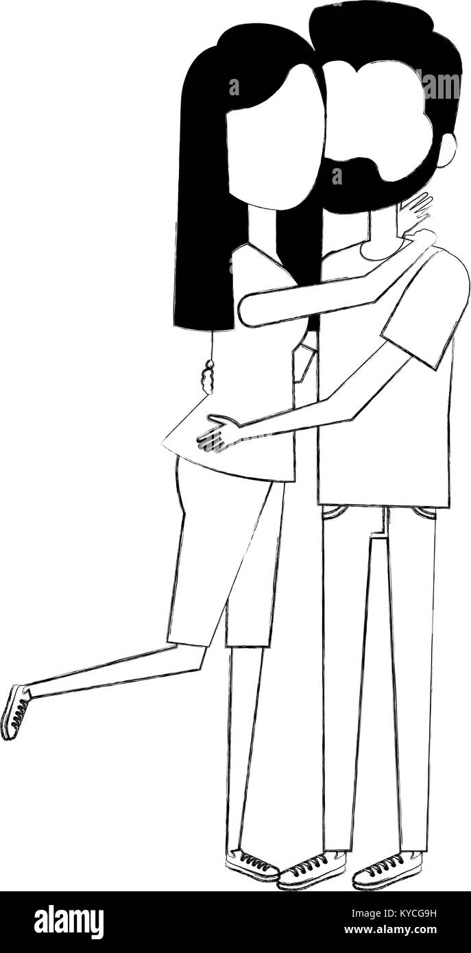 couple in love embraced vector illustration design Stock Vector Image ...