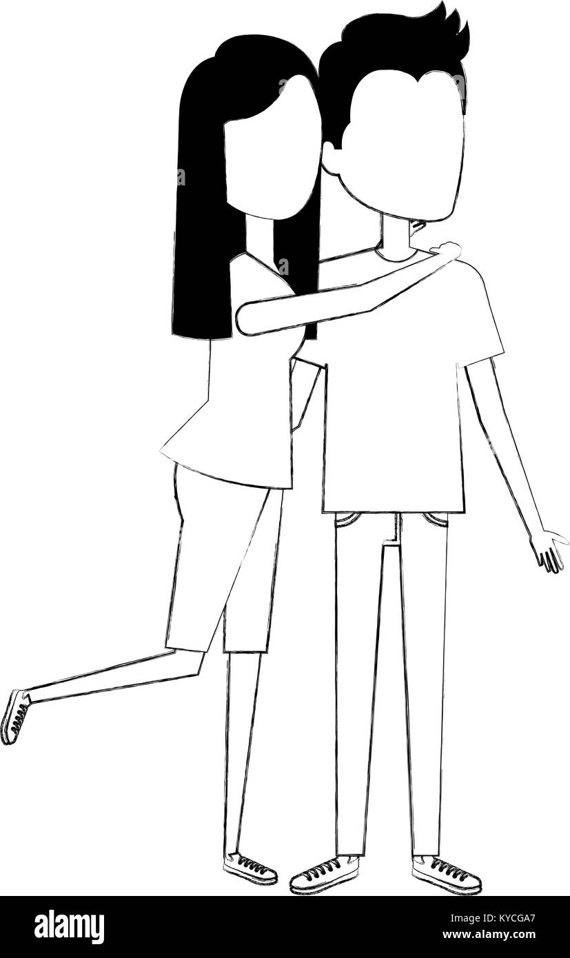couple in love embraced vector illustration design Stock Vector Image ...
