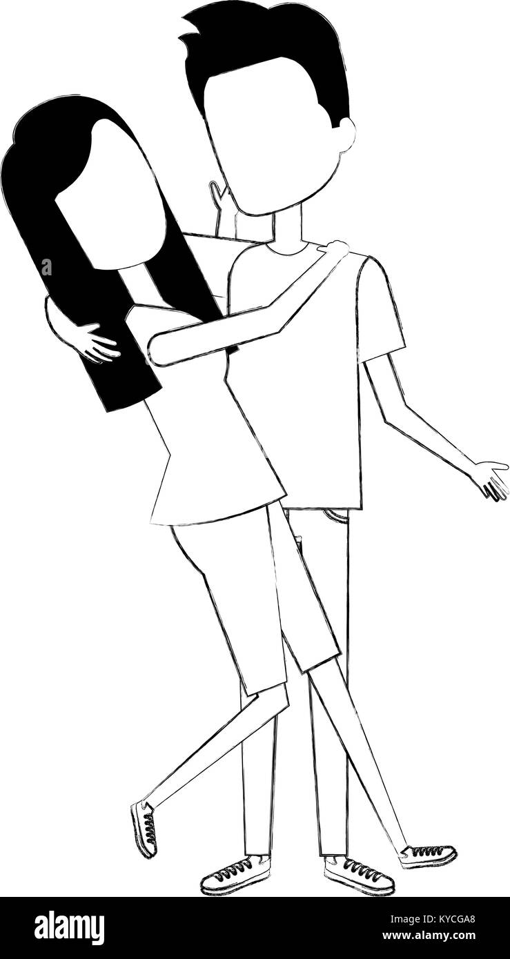 couple in love embraced vector illustration design Stock Vector Image ...