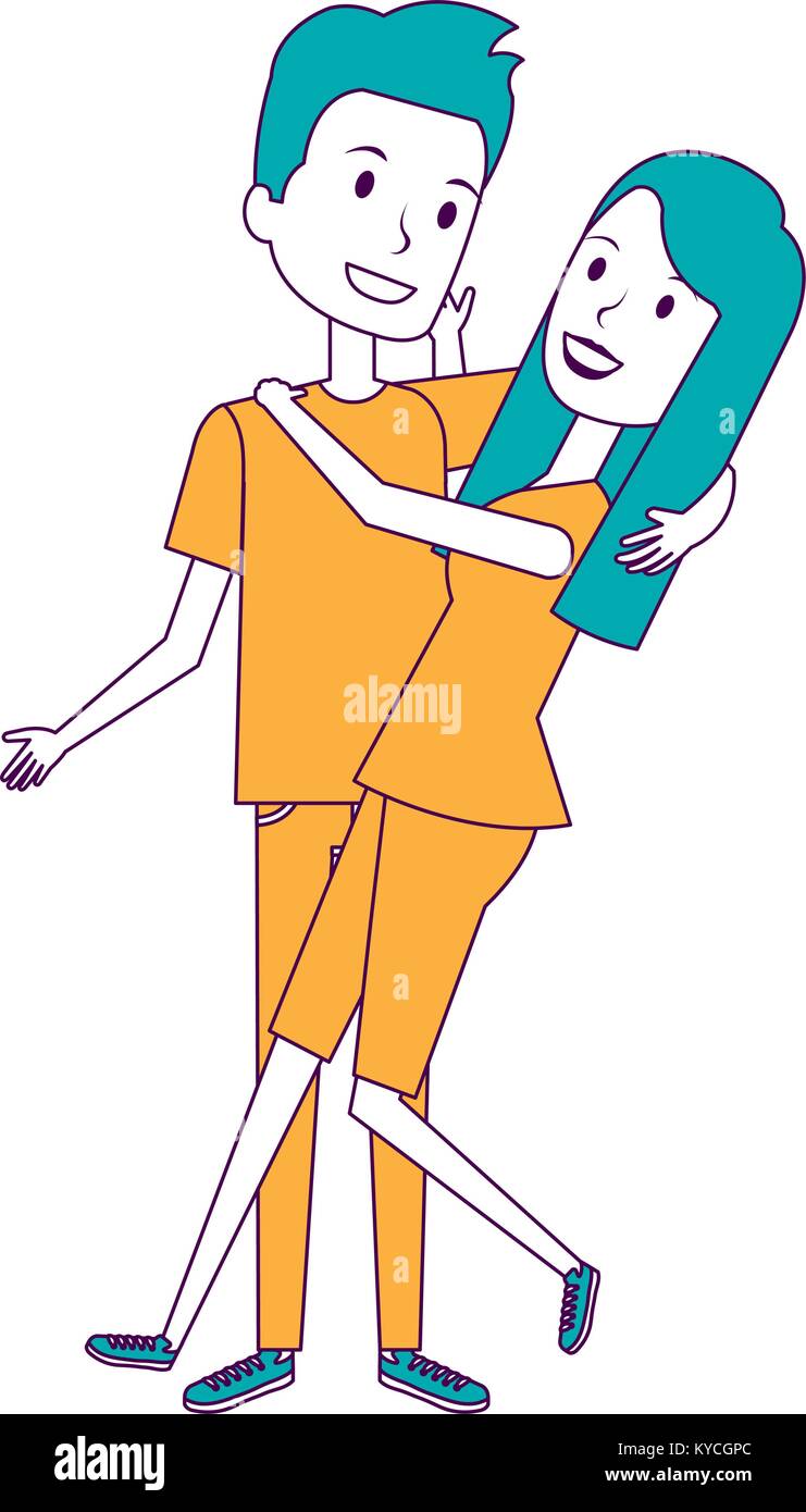 couple in love embraced vector illustration design Stock Vector Image ...
