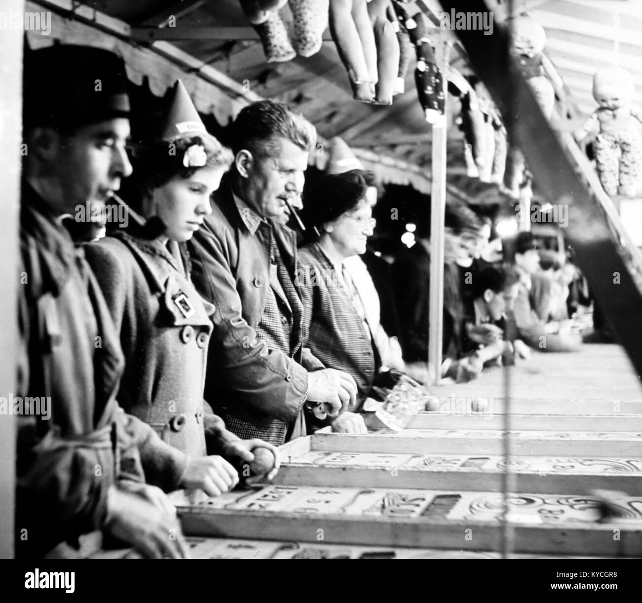 A fairground game, probably 1940s Stock Photo
