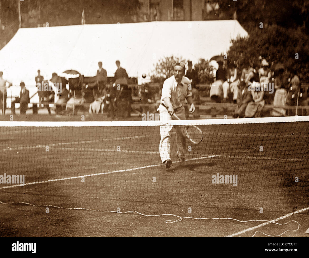 Brown' playing lawn tennis, Victorian period Stock Photo