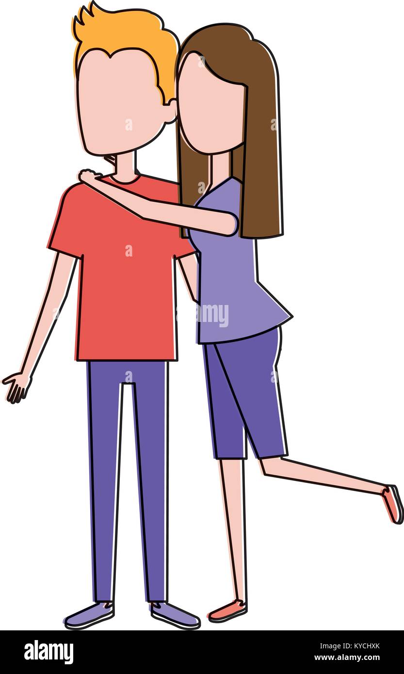 couple in love embraced vector illustration design Stock Vector Image ...