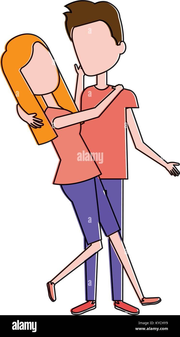 couple in love embraced vector illustration design Stock Vector Image ...