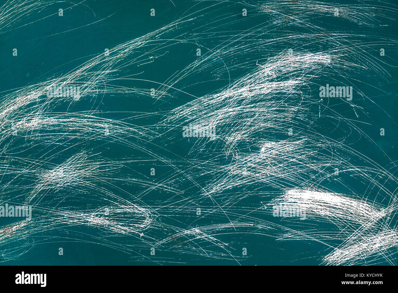 Scratched metal texture or background. Blank green chalkboard, grunge