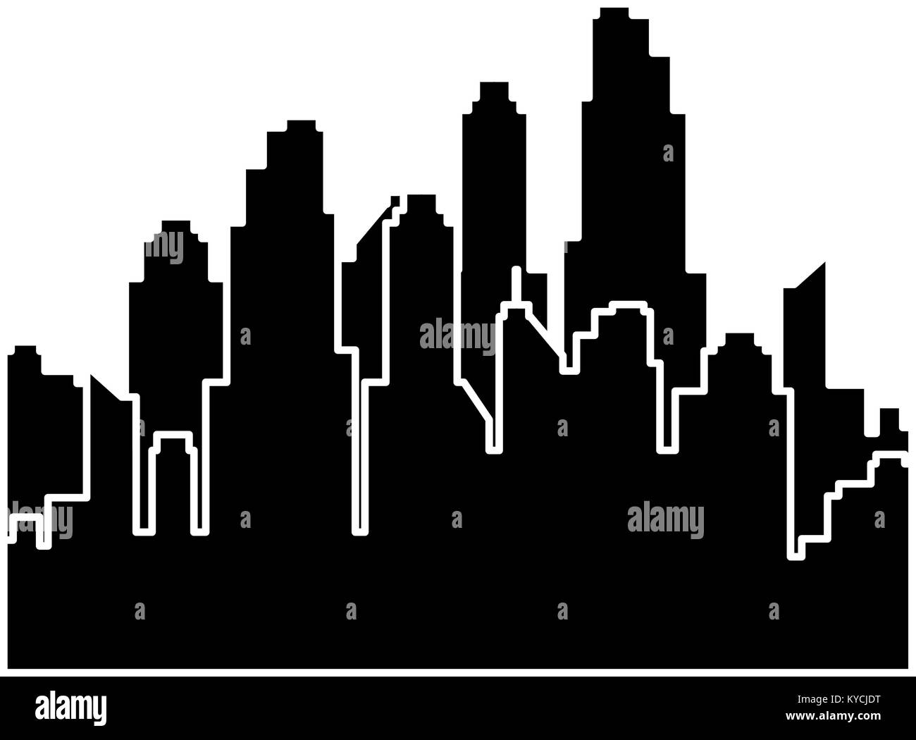 cityscape silhouette isolated icon vector illustration design Stock ...