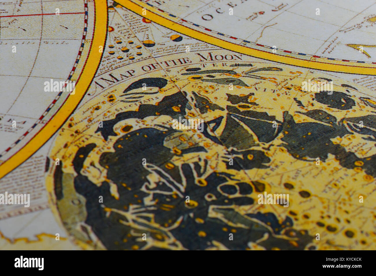 Old antique map of the Moon Stock Photo - Alamy