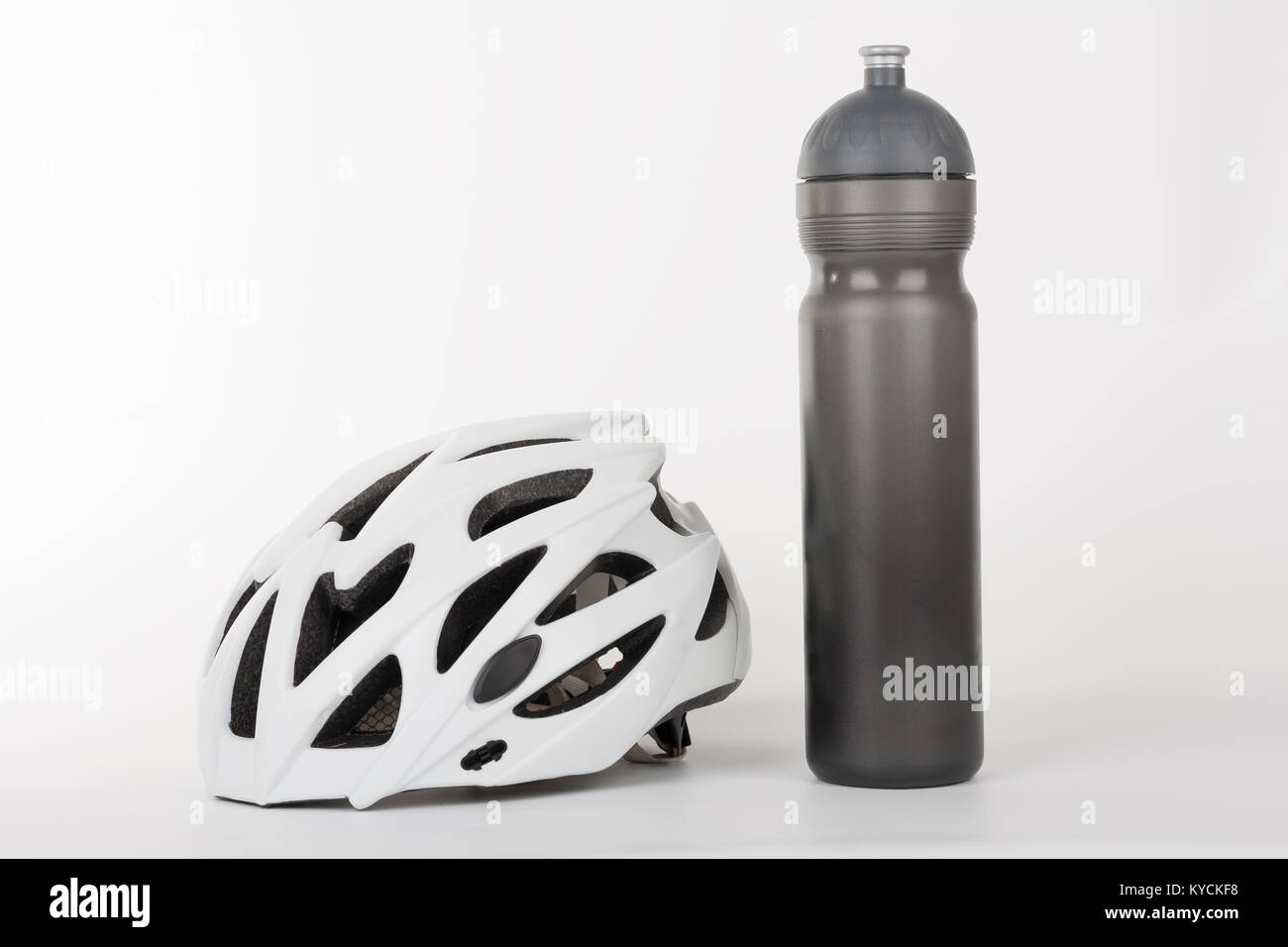 White bicycle helmet, protection of head injury on cycling and water