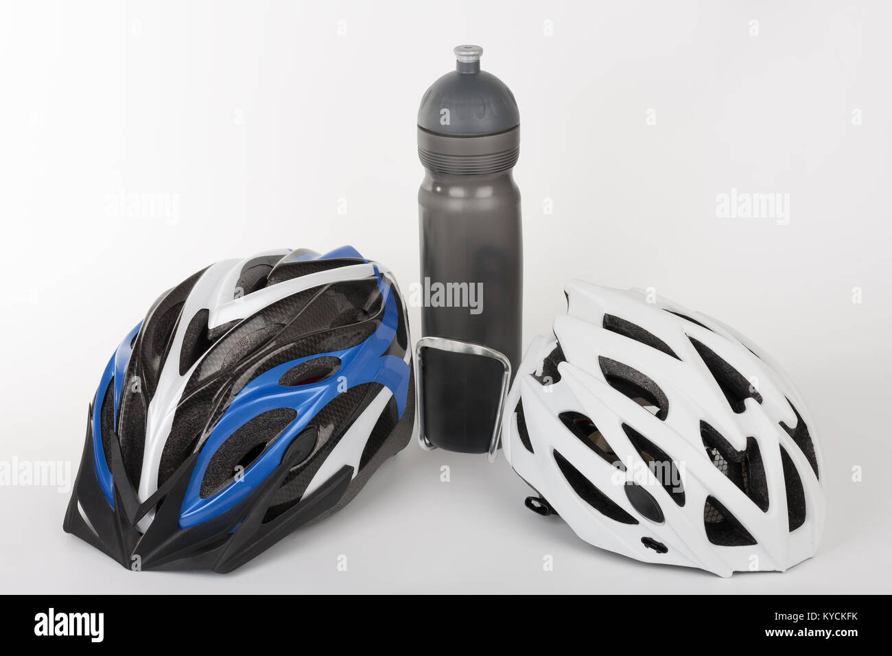 Bicycle helmets, protection of head injury on cycling and water bottle