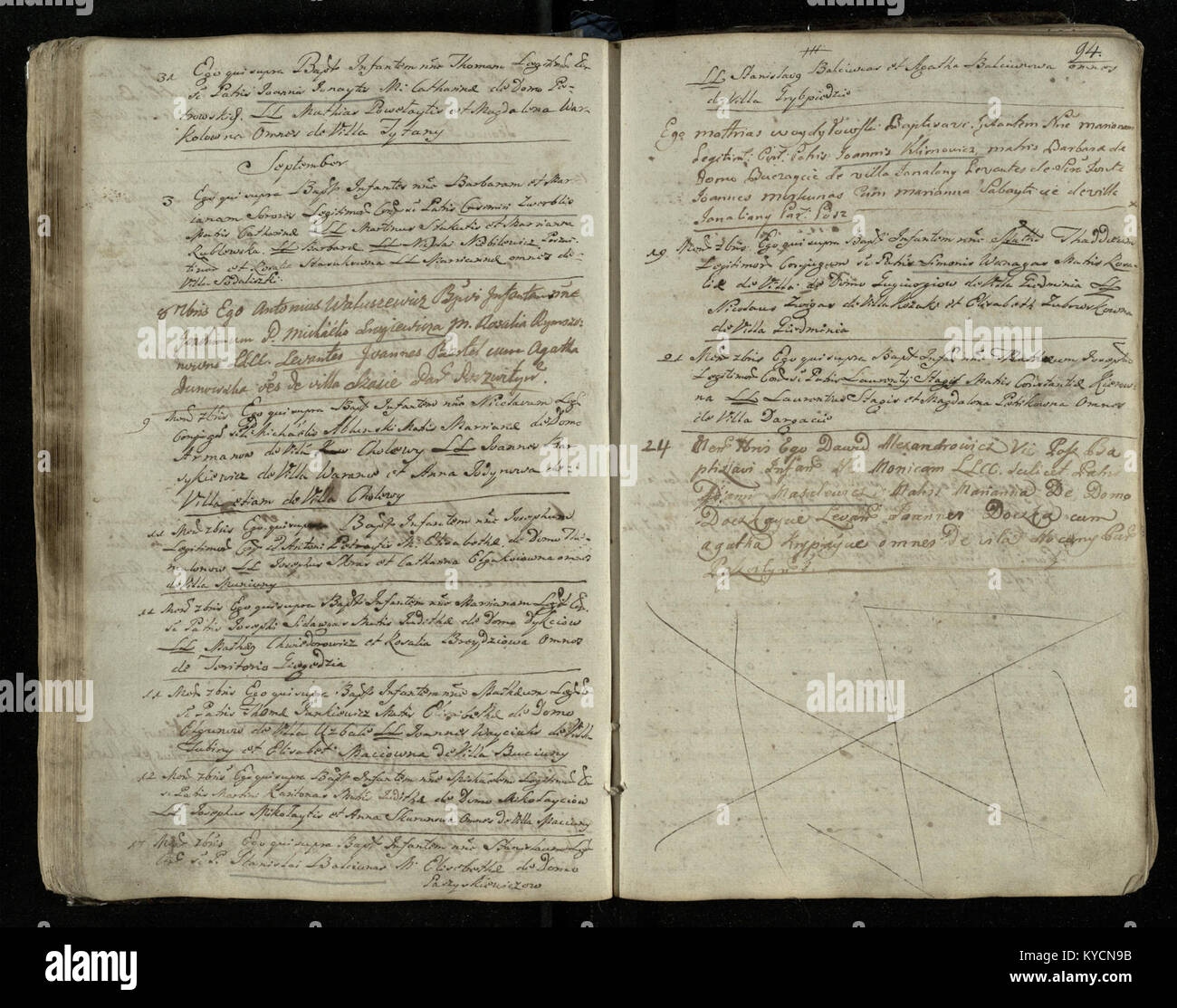 Baptismal register from 1773–1793 of Pašvitinys Roman Catholic Church ...