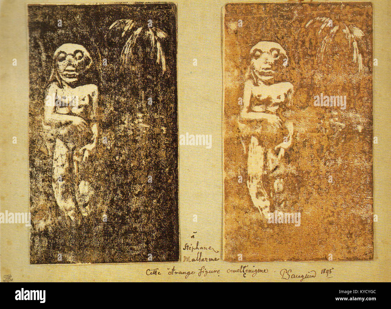 Paul Gauguin - Oviri presentation mount for Stéphane Mallarmé - AIC 1947.686.1 & 1947.686.2 Stock Photo