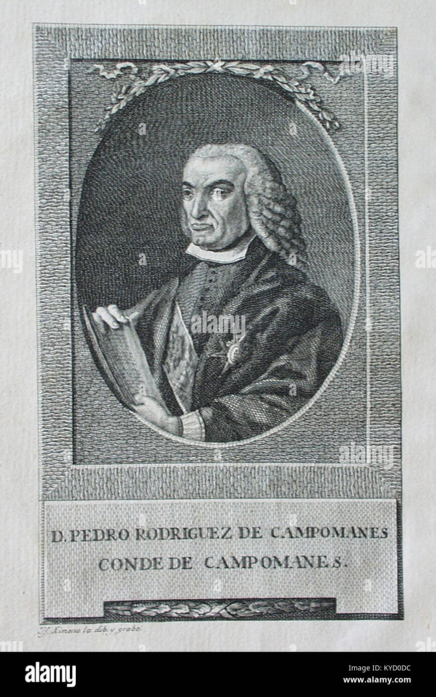 Pedro Rodríguez de Campomanes, primer conde de Campomanes (Museo de Bellas Artes de Córdoba) Stock Photo