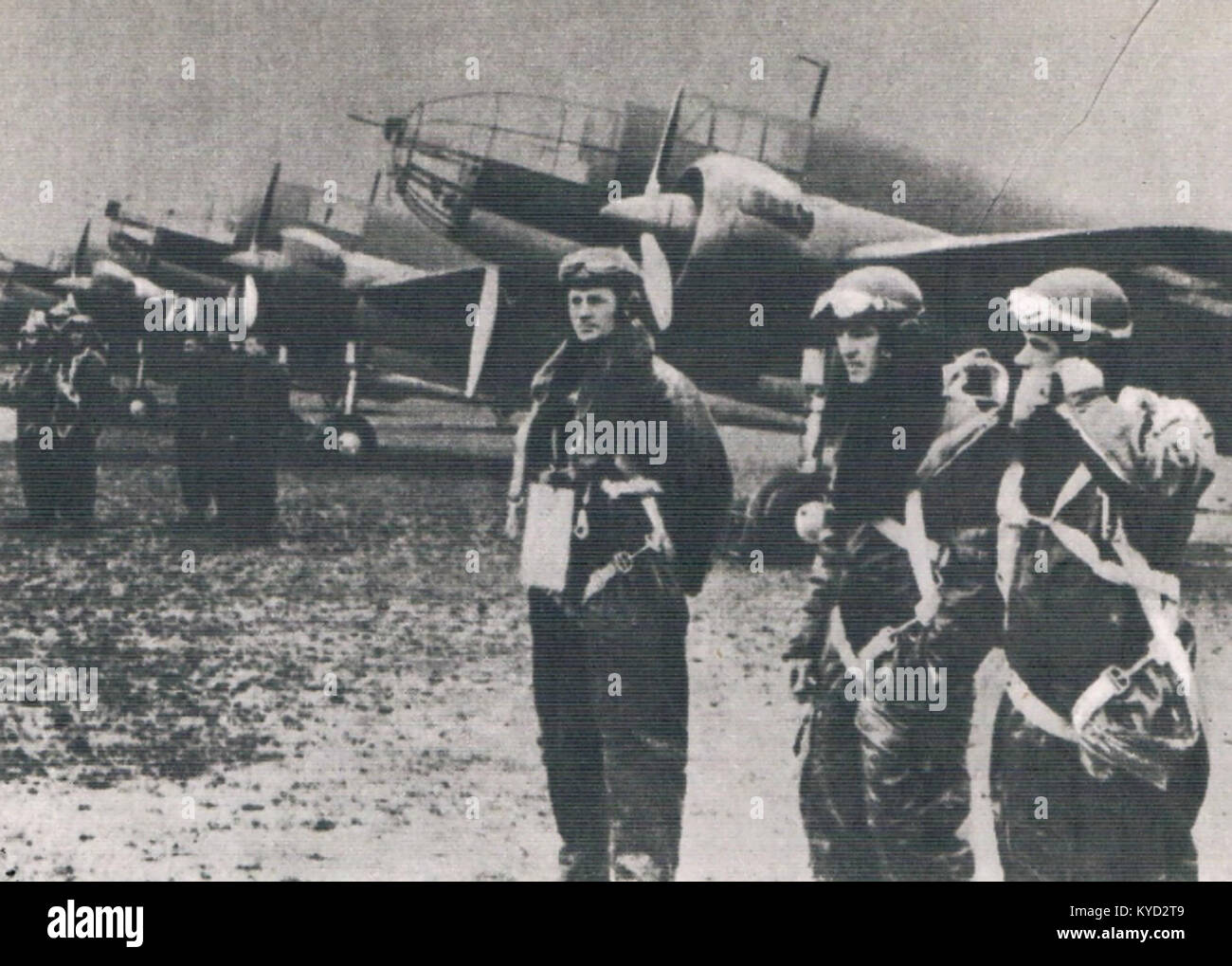 Pierwszy pułk lotniczy-PZL 37 Łoś Stock Photo