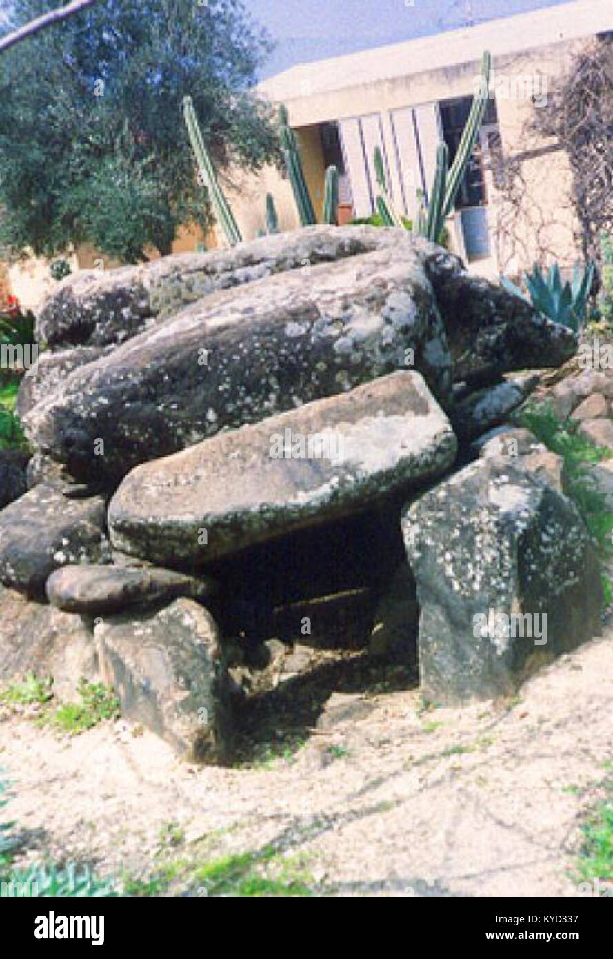 Photograph of a dolmen in Israel’s Galilee region, a megalithic tomb ...
