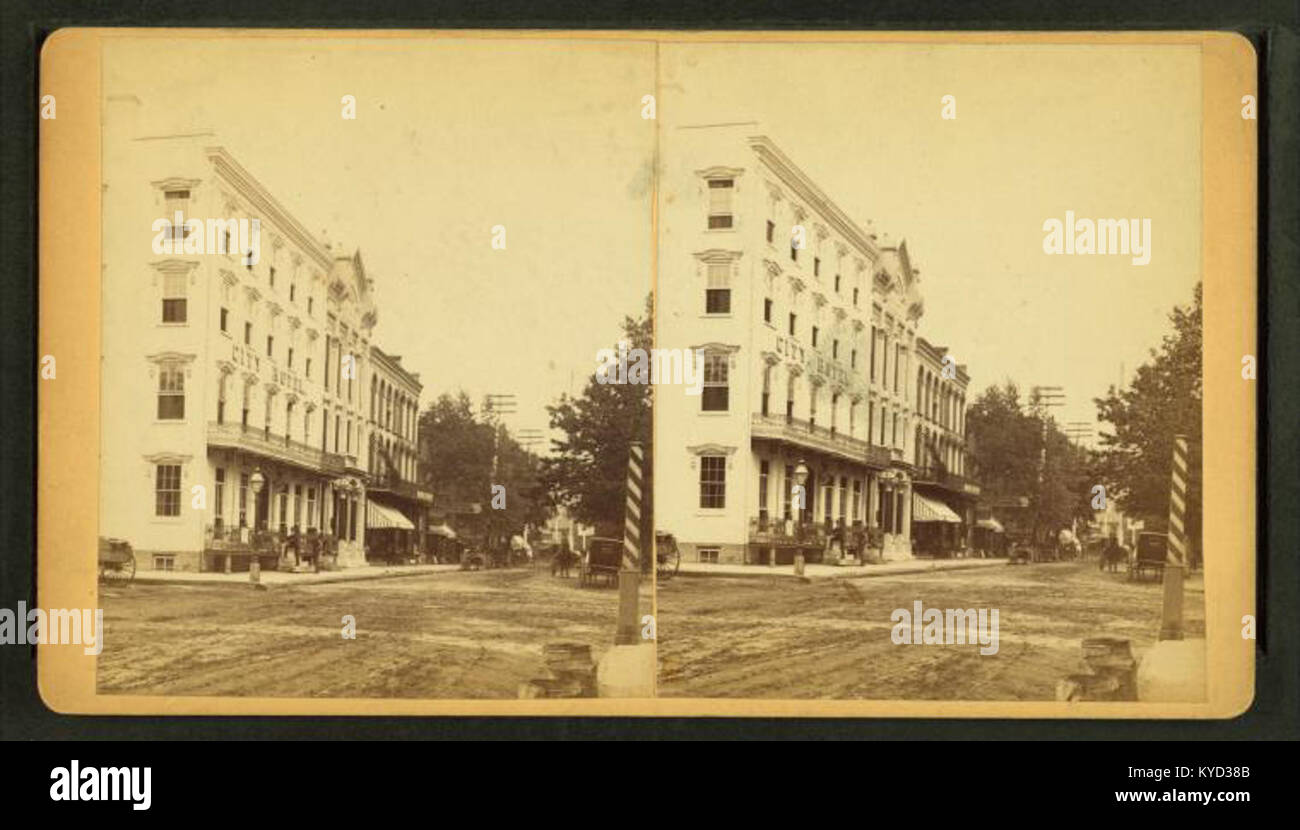 Pine St. looking north, Williamsport, Pa, from Robert N. Dennis collection of stereoscopic views Stock Photo