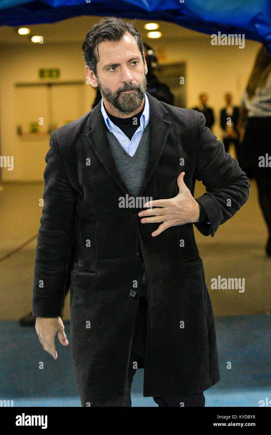 RCD Espanyol coach Quique Sanchez Flores during the match between RCD Espanyol v Athletic Club, for the round 19 of the Liga Santander, played at RCDE Stadium on 14th January 2018 in Barcelona, Spain. Stock Photo