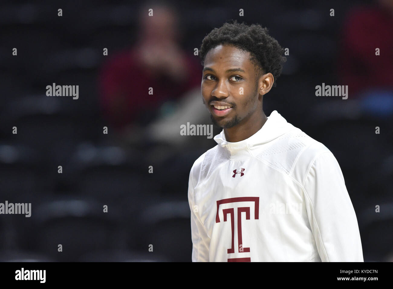Philadelphia, Pennsylvania, USA. 13th Jan, 2018. Temple Owls guard SHIZZ ALSTON JR. (3) shown prior to the American Athletic Conference basketball game being played at the Liacouras Center in Philadelphia. Memphis beat Temple 75-72 in overtime Credit: Ken Inness/ZUMA Wire/Alamy Live News Stock Photo