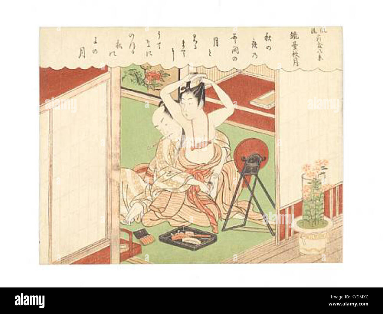 Suzuki Harunobu (1769) Fūryū Zashiki Hakkei - Kyōdai shūgetsu Stock Photo