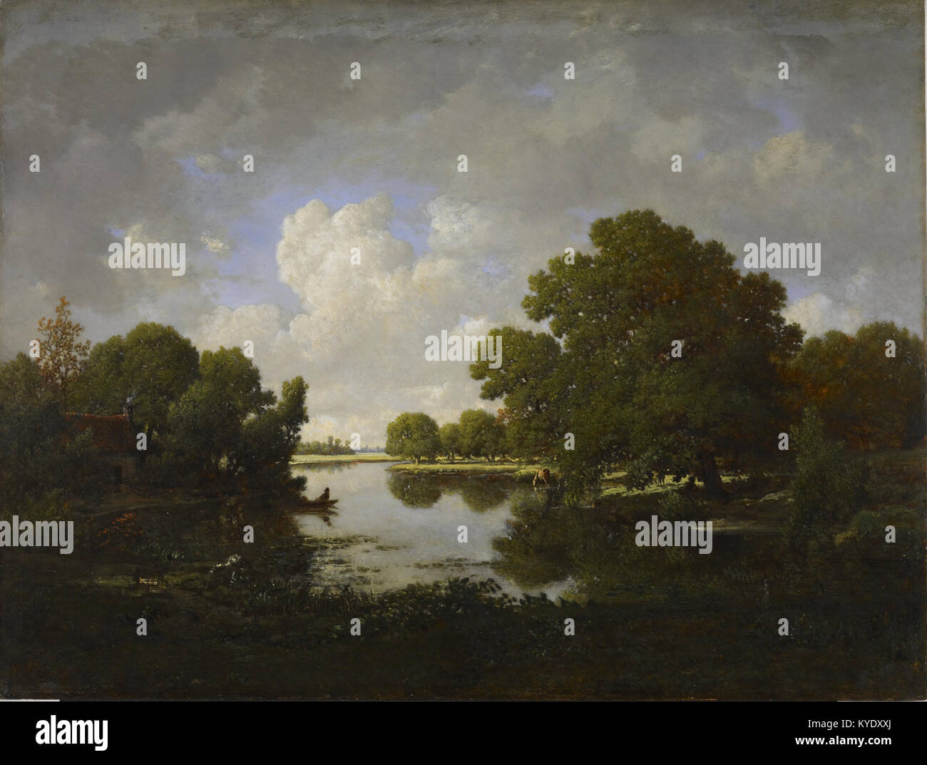 Théodore Rousseau - The Banks of the Bouzanne River - Walters 37137 Stock Photo