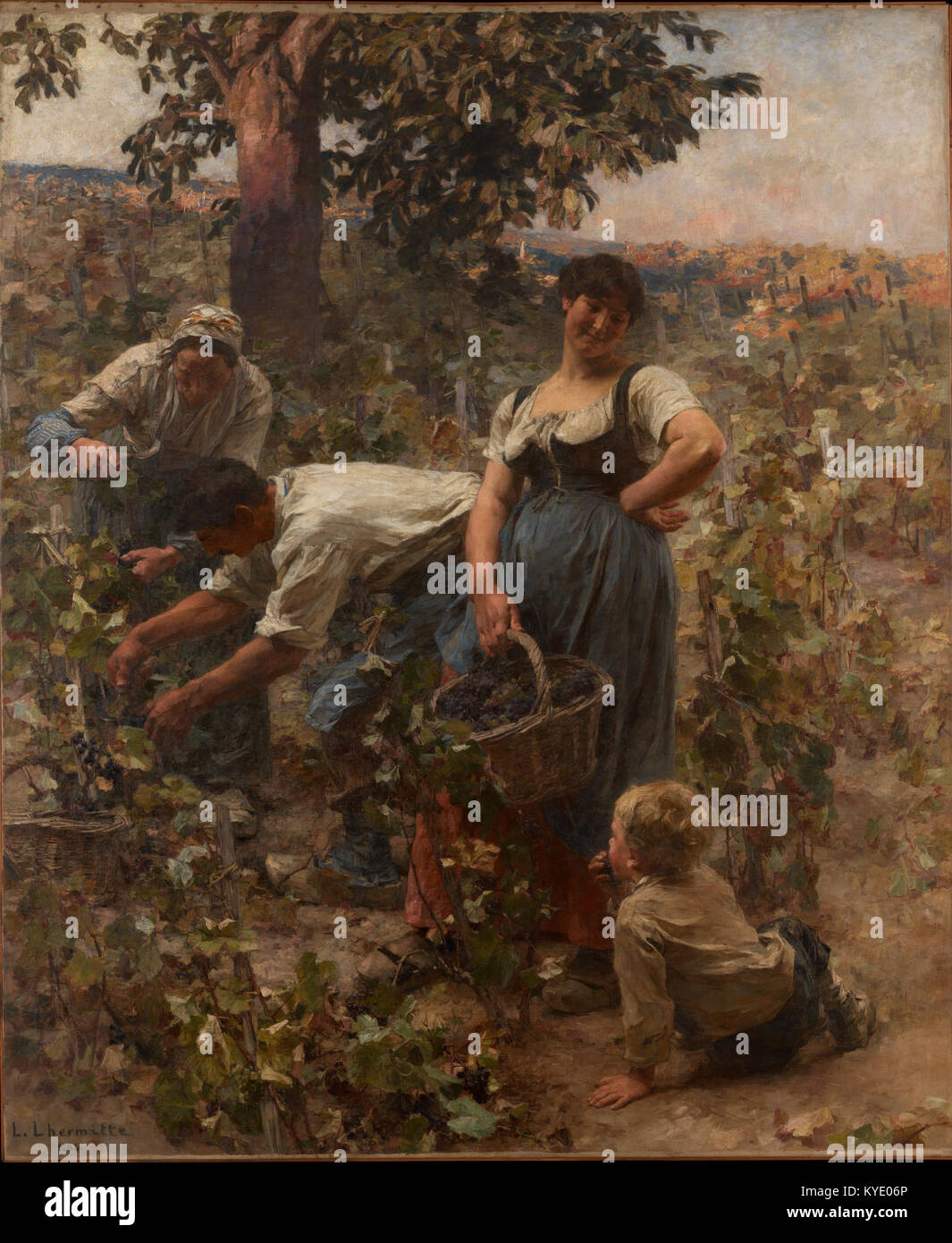 The Grape Harvest by Léon Augustin Lhermitte, 1884 Stock Photo