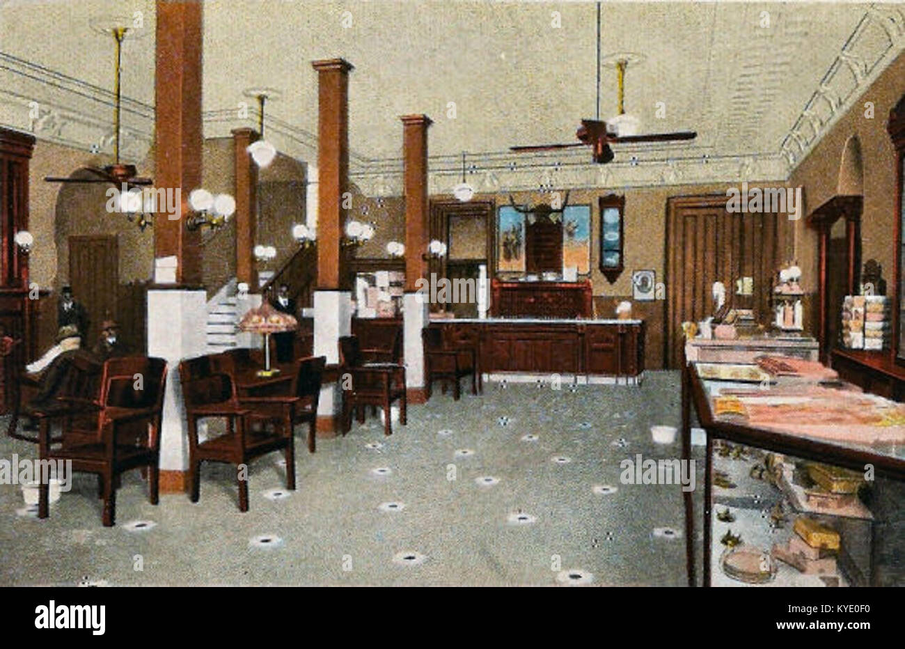 The Lobby in the Halliday Hotel, Cairo, Illinois Stock Photo