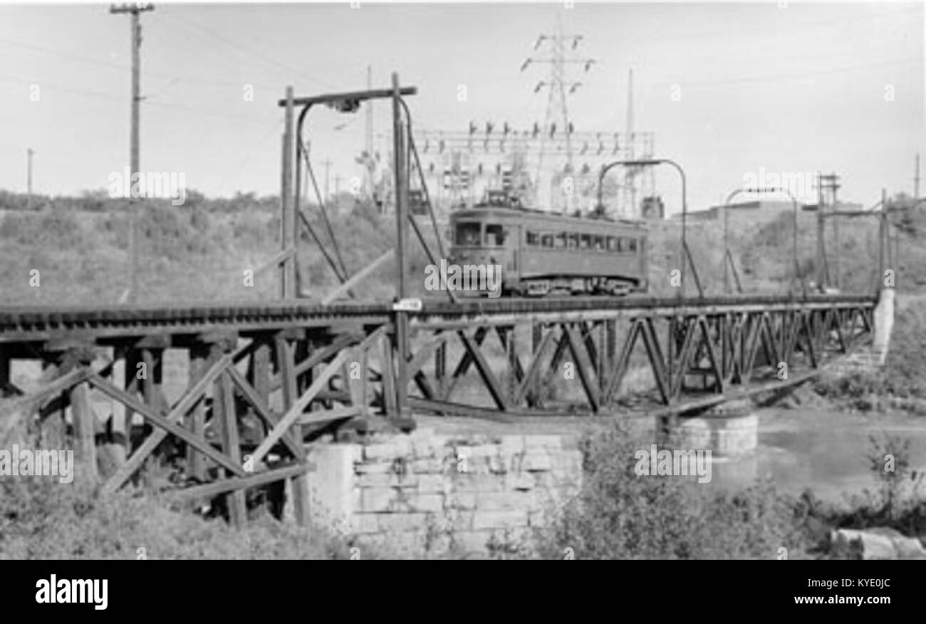 The Niagara, St. Catharines & Toronto Electric Railway car crossing