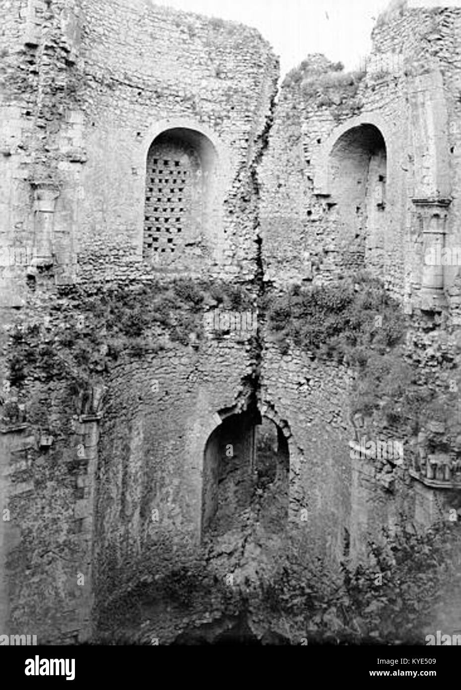 Ruins of a tower Black and White Stock Photos & Images - Alamy