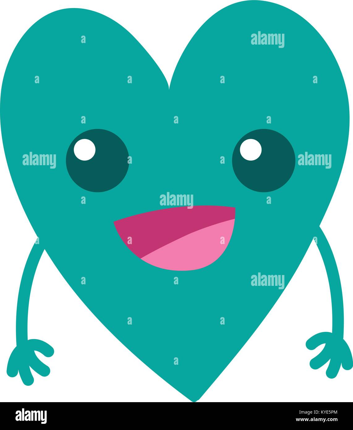colorful cute happy heart kawaii with arms Stock Vector Image & Art - Alamy