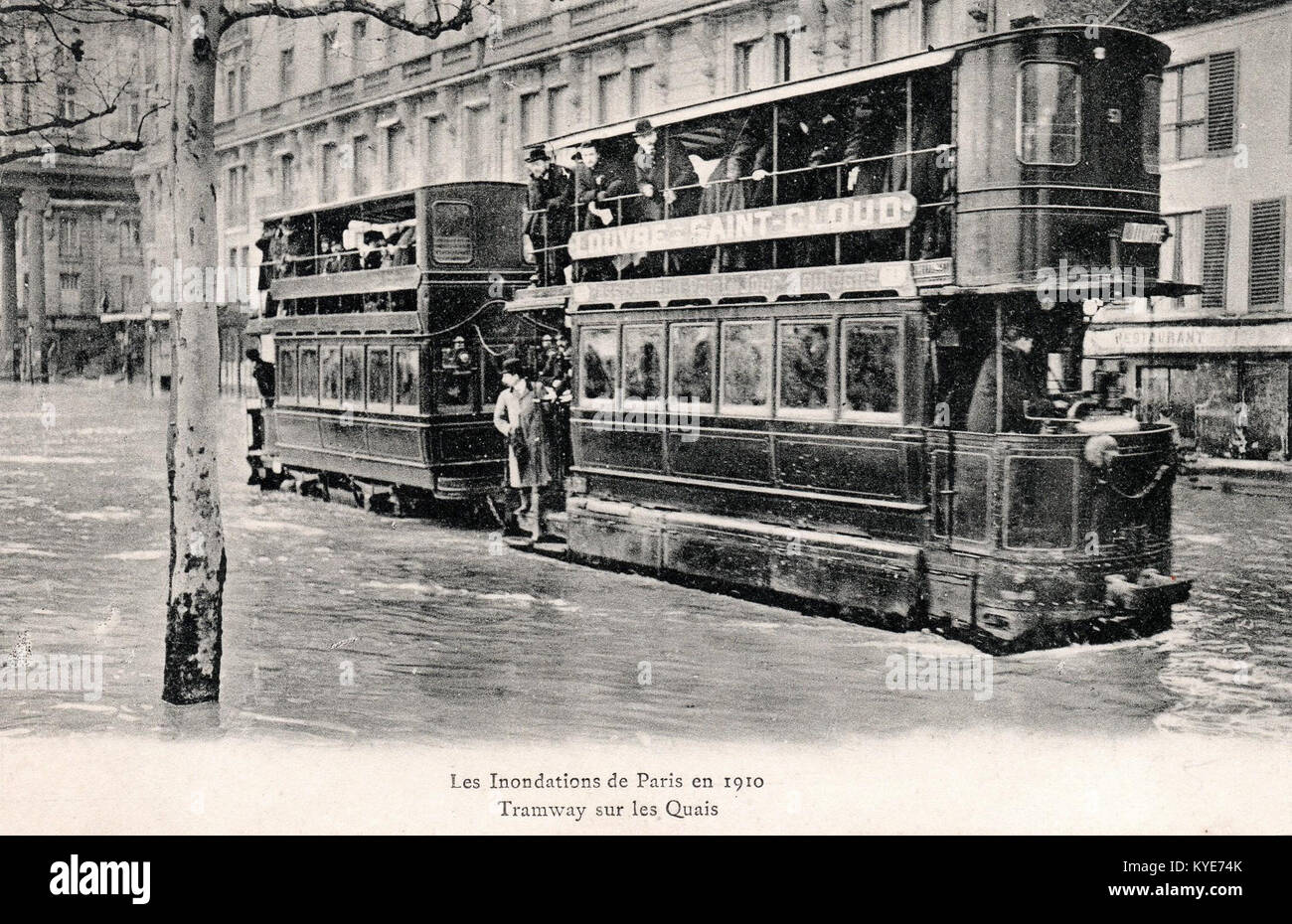 CPA: NANTES, LES INONDATIONS (1904), TRAMWAYS QUAI BRANCAS