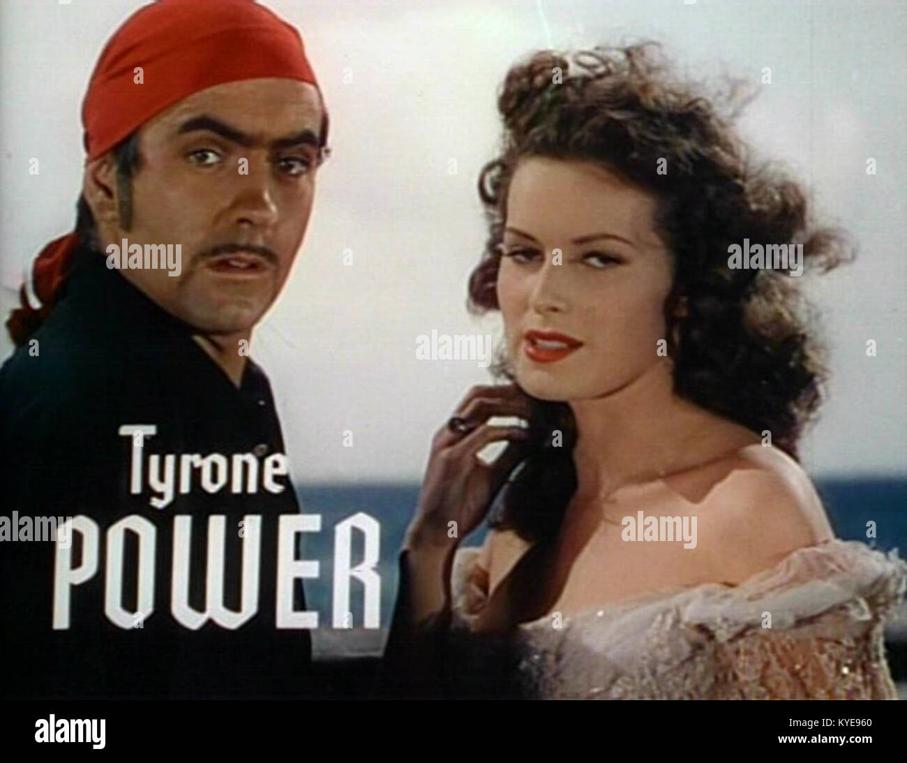 Tyrone Power Maureen O'Hara Black Swan 4 Stock Photo - Alamy