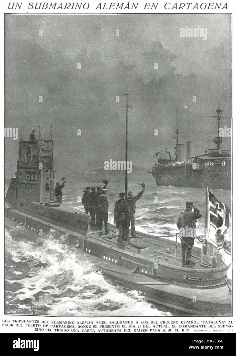 Un submarino alemán en Cartagena Stock Photo