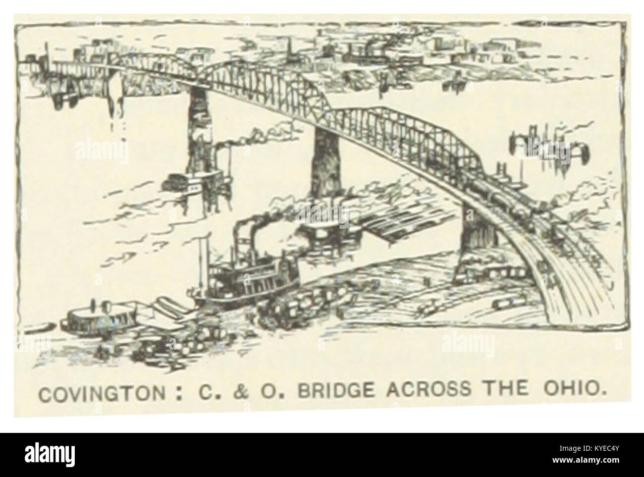 US-KY(1891) p293 COVINGTON, C. & O. BRIDGE ACROSS THE OHIO Stock Photo