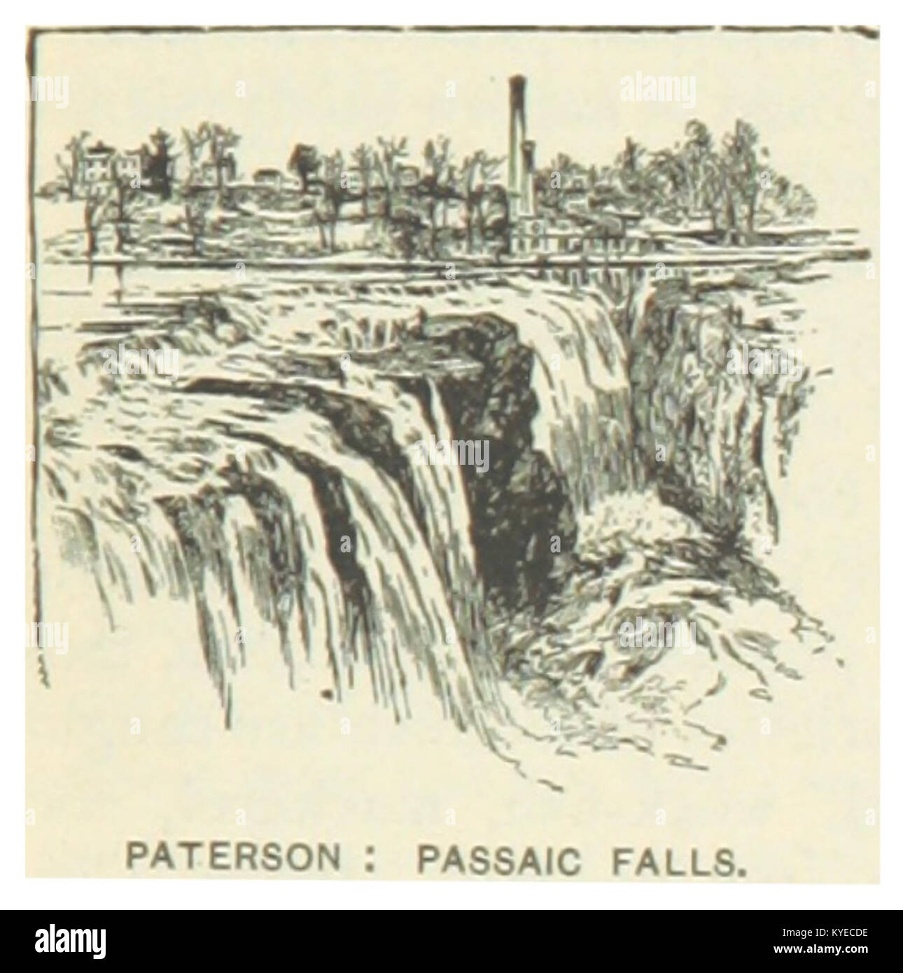 US-NJ(1891) p555 PATERSON, PASSAIC FALLS Stock Photo
