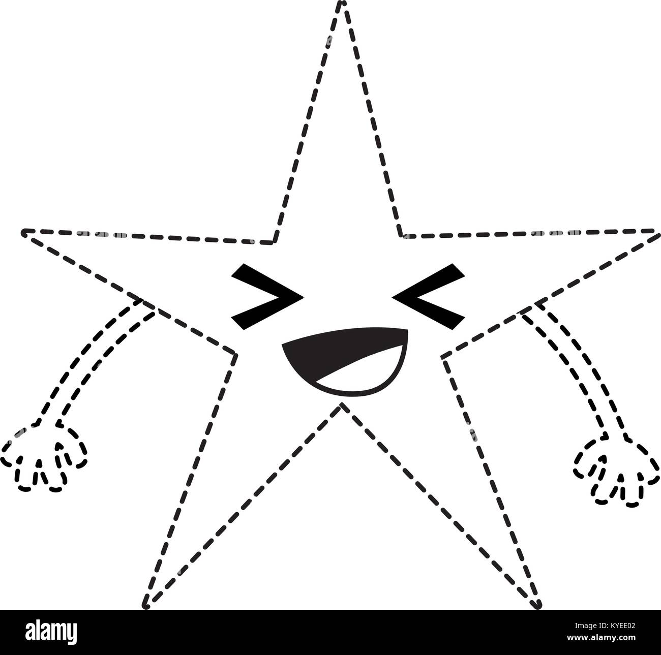 Chibi Star Rounded dotted shape happy shiny star kawaii cartoon Stock Vector Image & Art ...