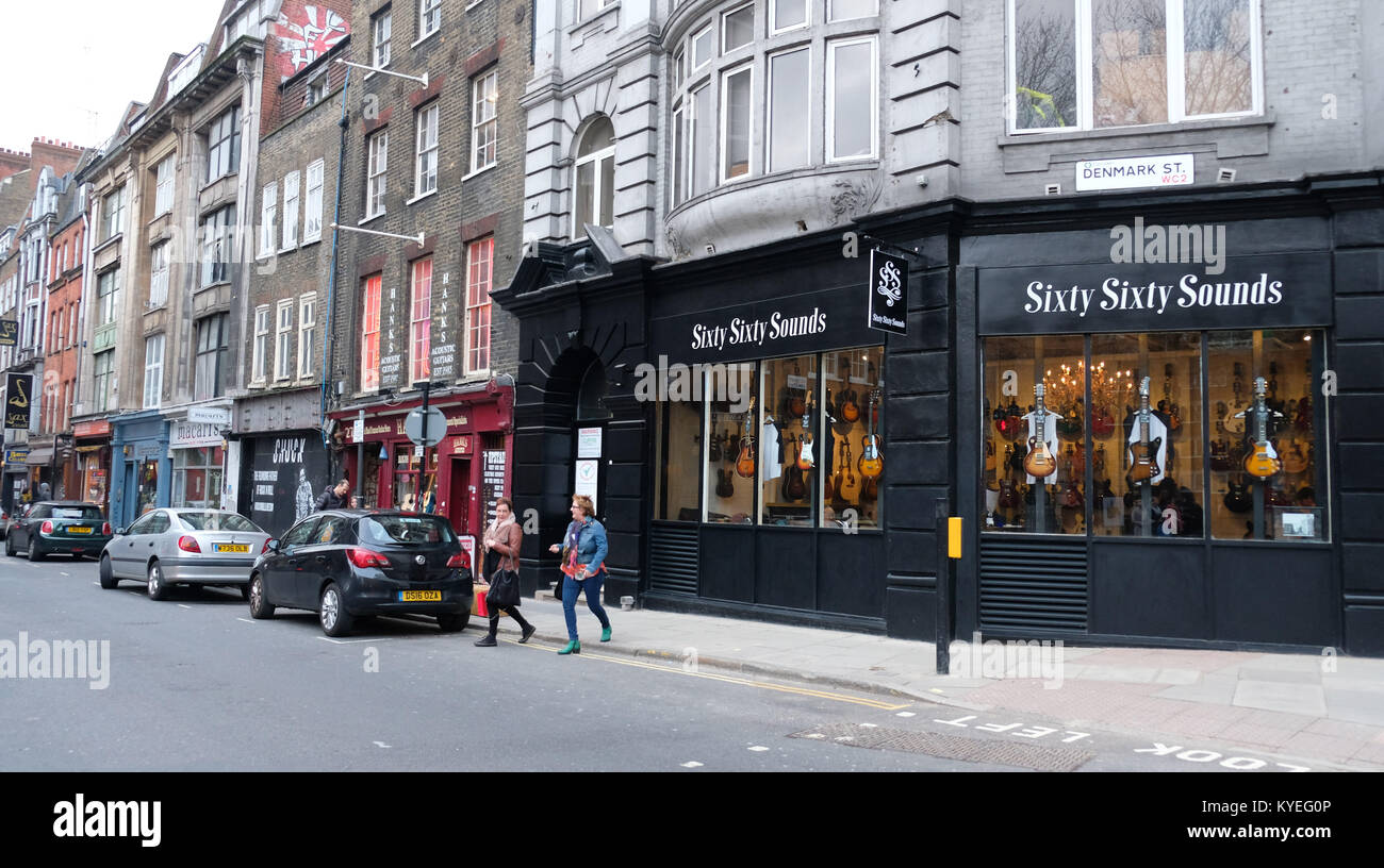 Guitar shops in Denmark Street Stock Photo - Alamy