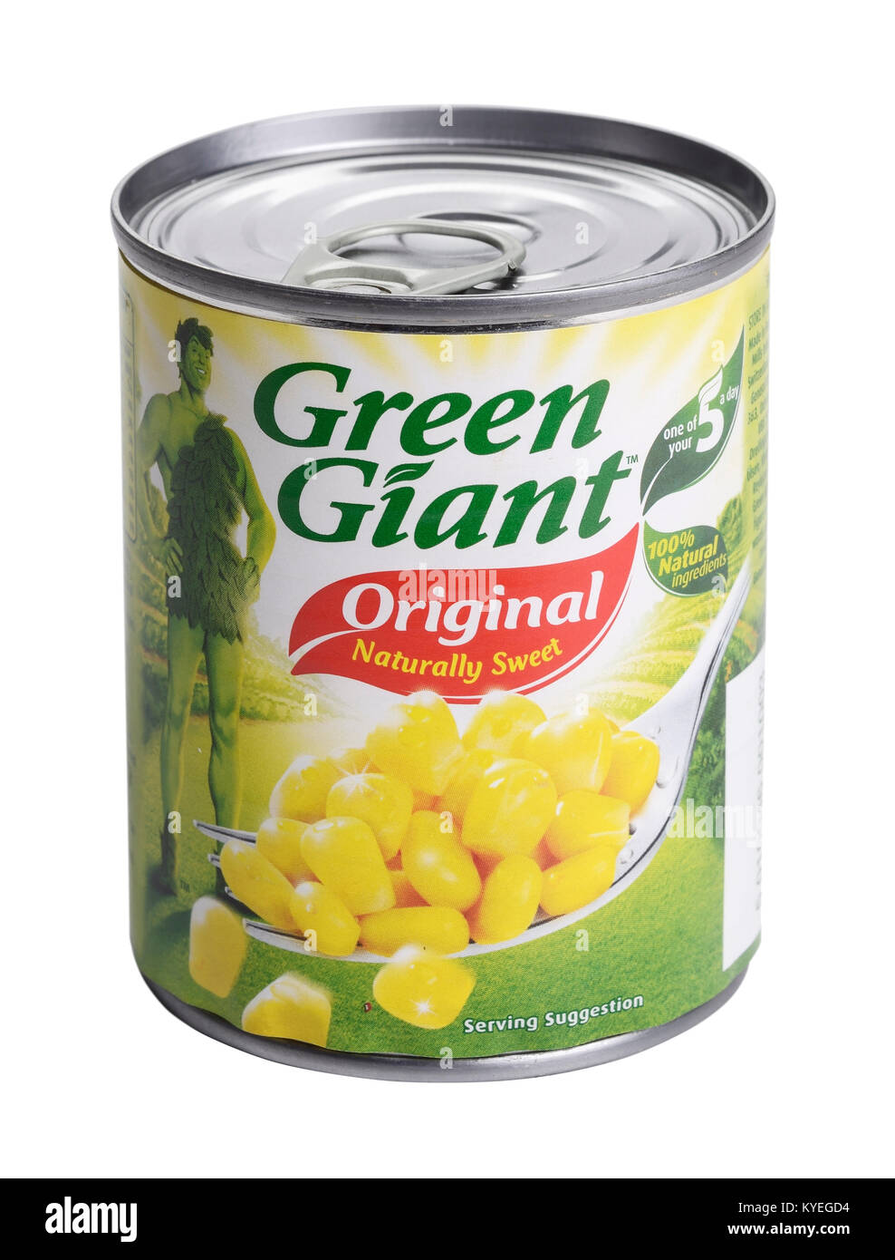 Tin of Green Giant sweetcorn Stock Photo