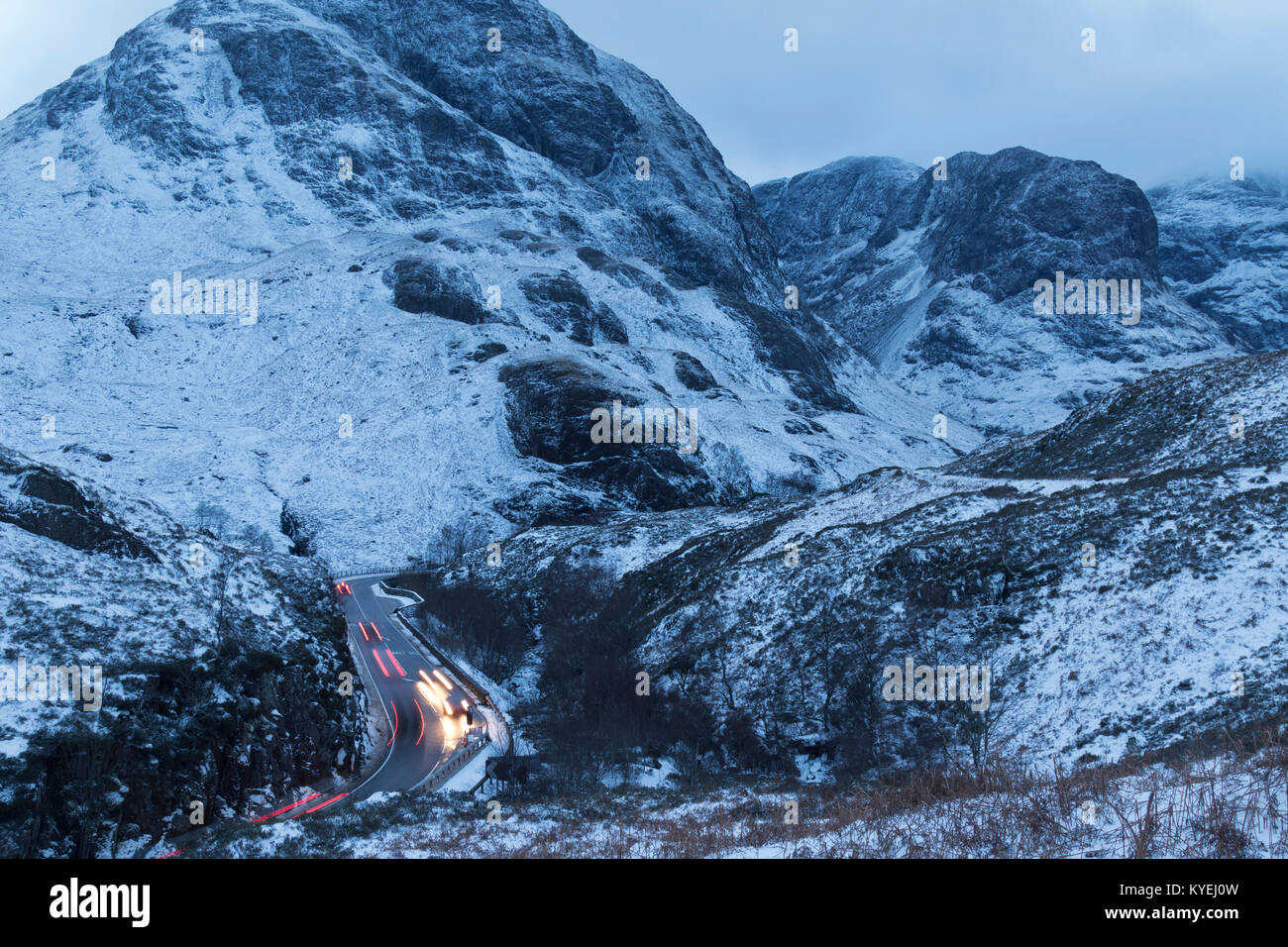 A82 at Pass of Glencoe, Highland Scotland Stock Photo