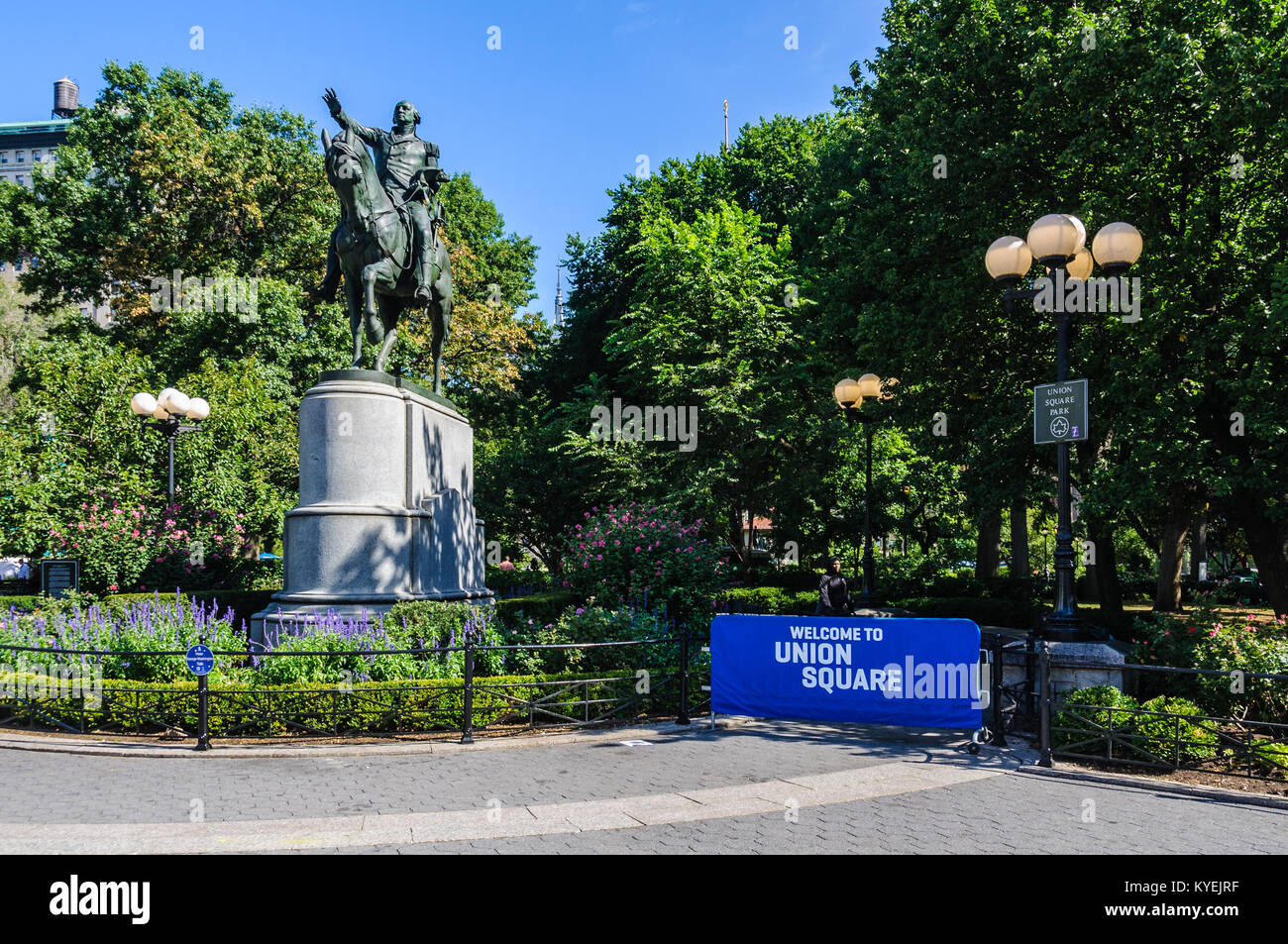 George Washington on a horse, Union Square, New York City, USA Stock Photo