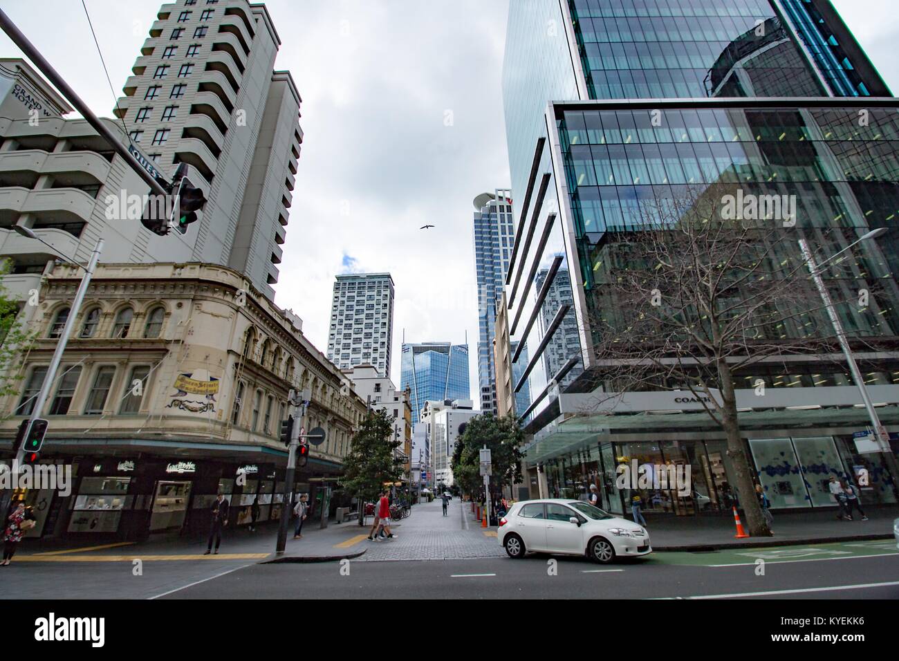 Luxury shopping along Queen Street, including the flagship store of ...