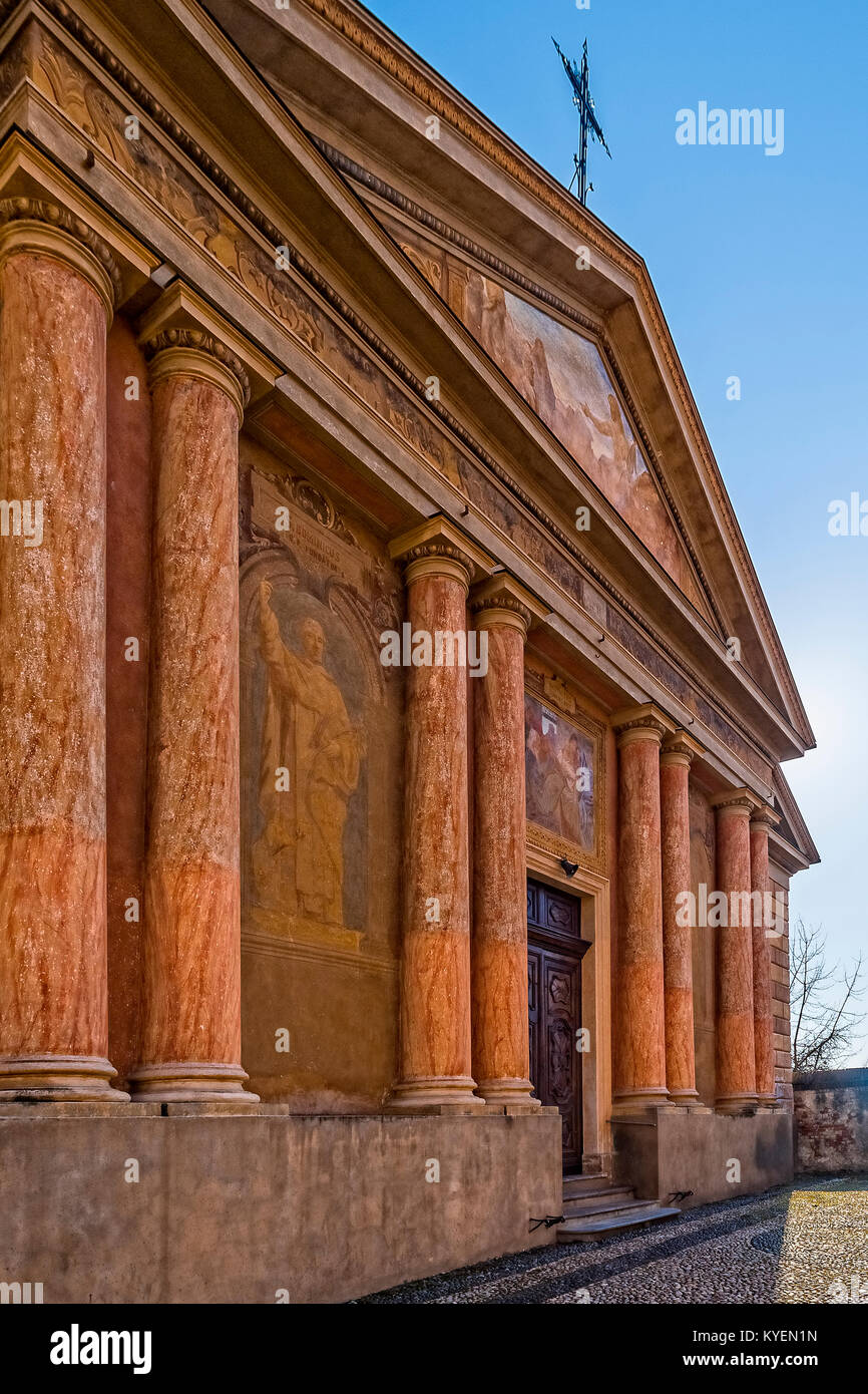 Italy Piedmont Poirino - old City Church San Giovanni Battista Stock Photo