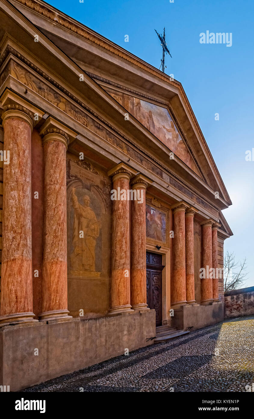 Italy Piedmont Poirino - old City Church San Giovanni Battista Stock Photo