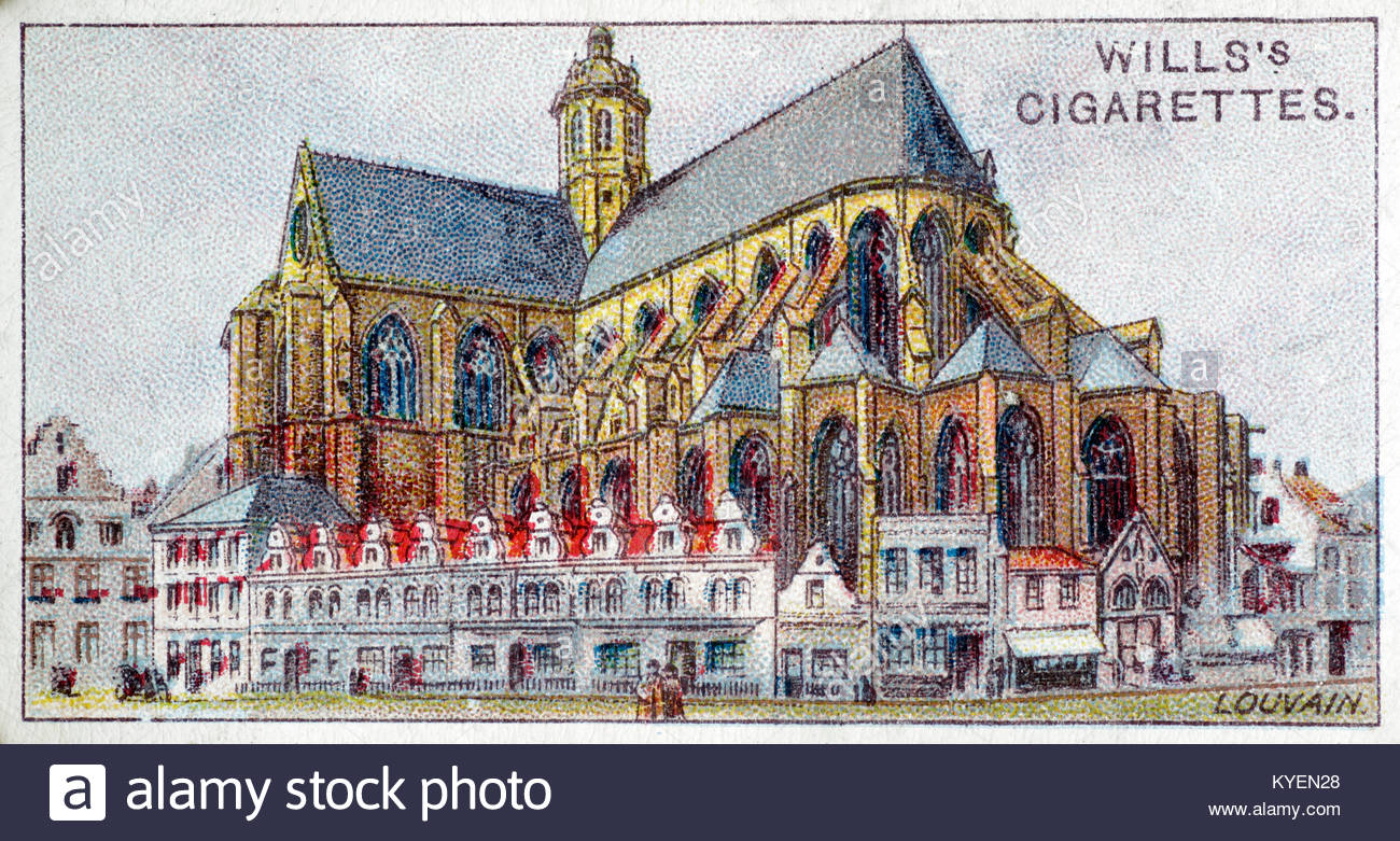 St Pierre Cathedral, Louvain, Belgium circa 1915 Stock Photo