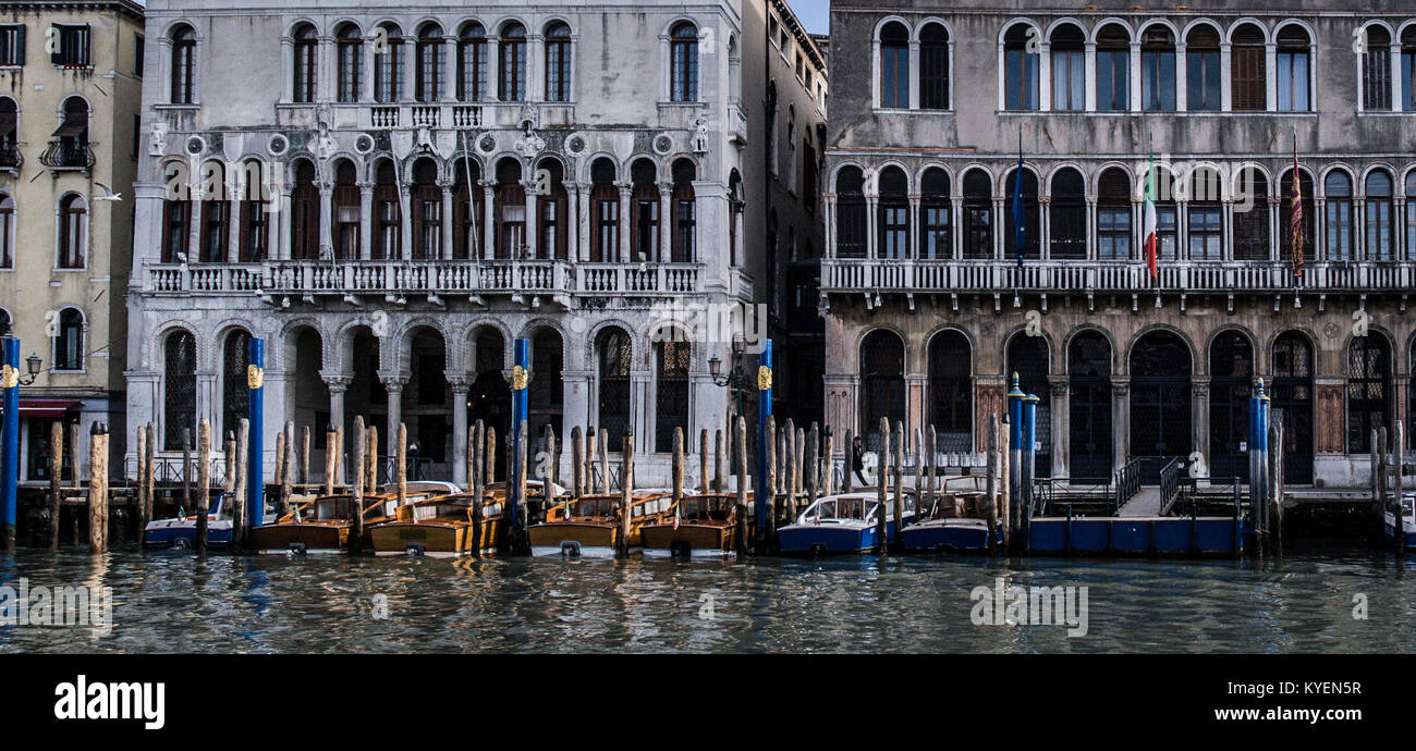VENICE-MARCH 9:beautiful palace on the venetian Grand Canal,Venice,Italy,on March 9,2017. Stock Photo