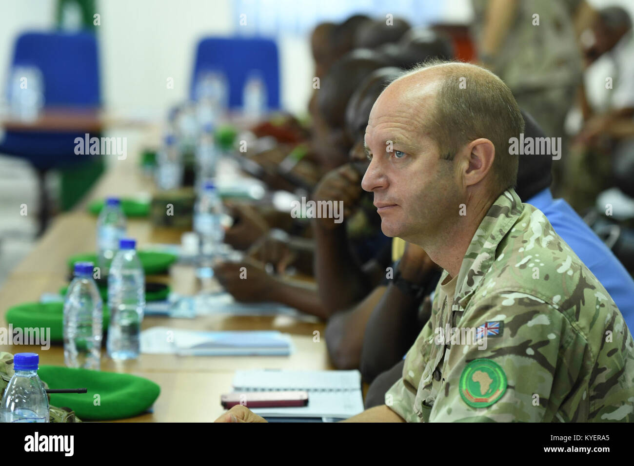 Participants attend the opening of a Joint AMISOM and Federal Government of Somalia (FGS) conference in Mogadishu, Somalia, on July 24, 2017. AMISOM Photo/ Omar Abdisalan Stock Photo